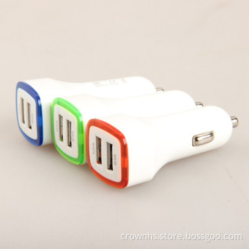 Mobile phone double 12v 2a output usb quick charge 2.0 colorful auto car charger